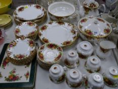 Forty five piece of Royal Albert 'Old Country Roses' tea and dinnerware plus similar placemats etc