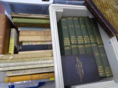 Two plastic crates of vintage and other books