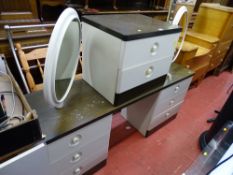 Stag retro two tone dressing table and matching two drawer chest