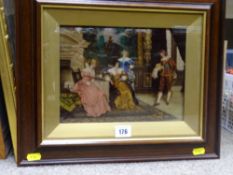 Excellent Edwardian crystoleum of an interior scene