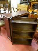Three shelf bookcase and another smaller