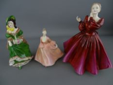 Three Coalport lady figurines titled 'Fay', 'Tracey' and 'Judith Ann'