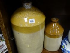 Large stoneware flagon marked 'Thomas Southam & Sons, Wine & Spirit Merchants, Shrewsbury' with a