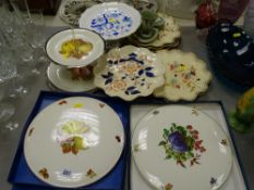 Selection of decorative comports, plates and cake plates etc