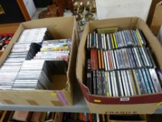 Two boxes of mainly classical music CDs, small quantity of DVDs and blank recording discs