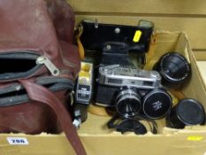 Vintage Rank Mamiya SLR camera and associated equipment with carry case