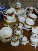 Twenty three piece Royal Albert 'Old Country Roses' teaset including teapot and lidded jampot