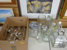 Quantity of solar powered decorative bulbs and a selection of kitchen glassware