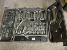 Part cased quantity of garage tools