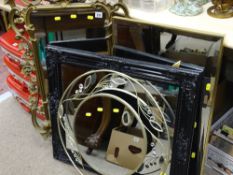 Four vintage style and modern wall mirrors