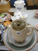 McDougall's Flour storage jar and cover, three others and a quantity of mixing bowls etc