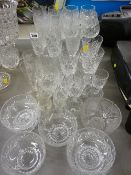 Collection of cut and other drinking glassware