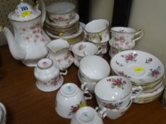 Twenty two piece Paragon 'Victoriana Rose' china tea service including teapot and an eighteen