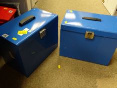 Two metal suspension file portable cases