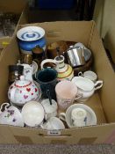 Cornish ware jar and cover with a mixed quantity of Portmeirion and other tableware and crockery