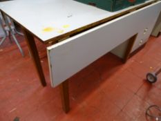 Formica topped single drop leaf table, 122 x 62 cms