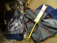 Modern highback chair cushion and three canvas holdalls