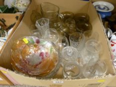 Box of vintage glassware