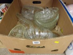 Two glass cakestands and a quantity of fruit bowls etc