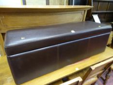 Modern leather ottoman with scatter cushions contents