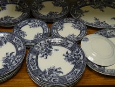 Quantity of Victorian dinner plates and two serving platters