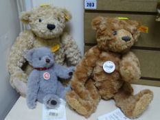 Three modern Steiff collector's bears with yellow button in ear tags