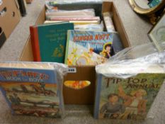 Box of children's vintage annuals and books