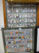 Two well presented frames of cigarette collector's cards, one of sportsmen and the other of
