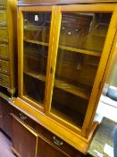 Reproduction yew wood bookcase sideboard