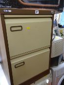 Two drawer metal filing cabinet