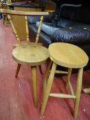 Stickback bar type stool and one other