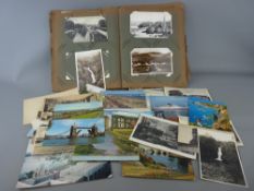 Vintage postcard album containing approximately one hundred cards