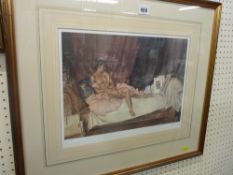 SIR WILLIAM RUSSELL FLINT unsigned limited edition (757/850) classical print - semi nude female