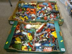 Large quantity of play worn diecast and other vehicles by Corgi, Dinky, Budgie, Matchbox etc