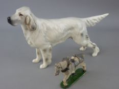 Beswick model of an English Setter 'Champion Bayldone Baronet' and a diecast figure of a shire