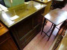 Mid Century oak mule chest and a rectangular top occasional table
