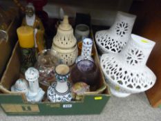 Box of Continental and other vases, glassware etc