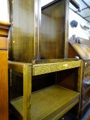 Vintage oak snap-top two tier trolley and one other