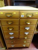 Compact chest of filing drawers