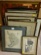 Large parcel of topographical prints