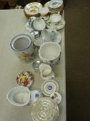 Collection of Chokin ware plates, decorative planters with commemorative and other teaware