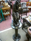 Composition bronzed effect figure of a classical maiden after the original by Moreau on an