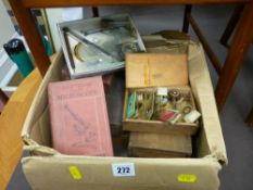 Large quantity of microscope slides in numerous wooden boxes etc