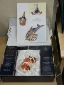 Boxed Royal Crown Derby sleeping and reclining puppy