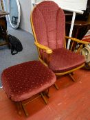 Dutallier glide motion rocking armchair and matching footstool