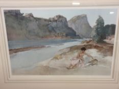 SIR WILLIAM RUSSELL FLINT framed print - semi nude female bathing