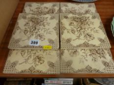 Set of six Victorian ceramic tiles