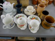 Mixed selection of china and pottery teaware