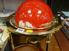 Smaller brass framed terrestrial globe