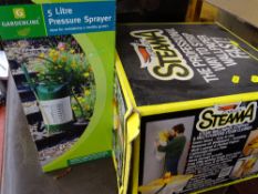 Earlex steamer wallpaper stripper and a 5 litre pressure garden sprayer E/T